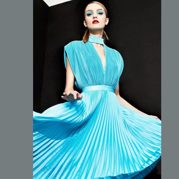 NWT Alice + Olivia Joleen Pleated Midi Dress 246 - Picture 6 of 12